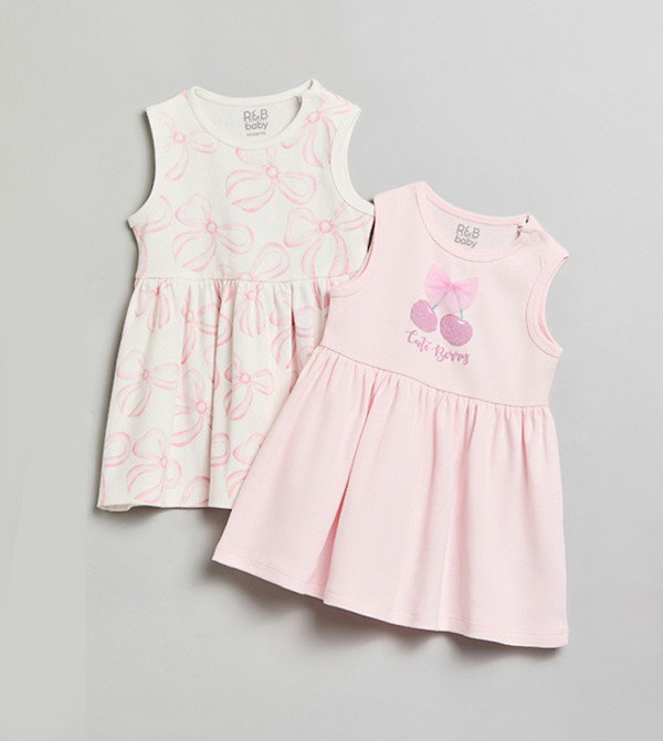 2 Pack Printed Sleeveless Dresses