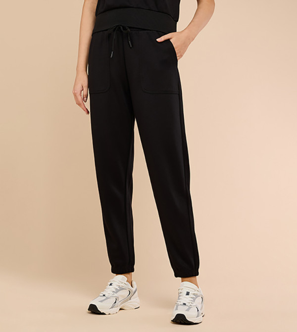 Solid Joggers with Drawstring Waist