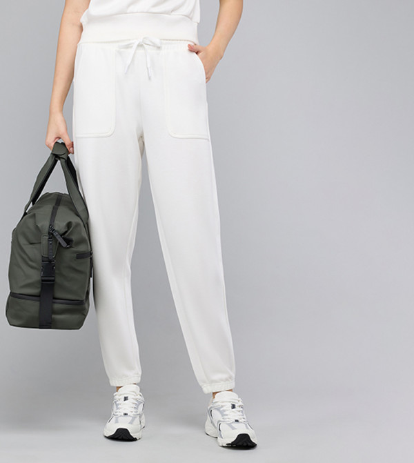 Solid Joggers with Drawstring Waist