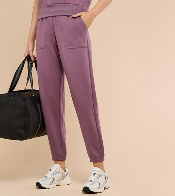 Solid Joggers with Drawstring Waist