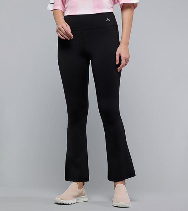 Solid Flared Pants with Elastic Waist