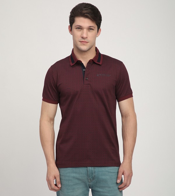 Printed Short Sleeves Polo T-Shirt