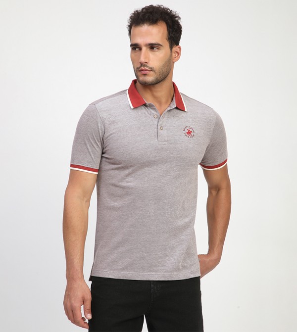 Logo Embroidered Short Sleeves Polo T-Shirt