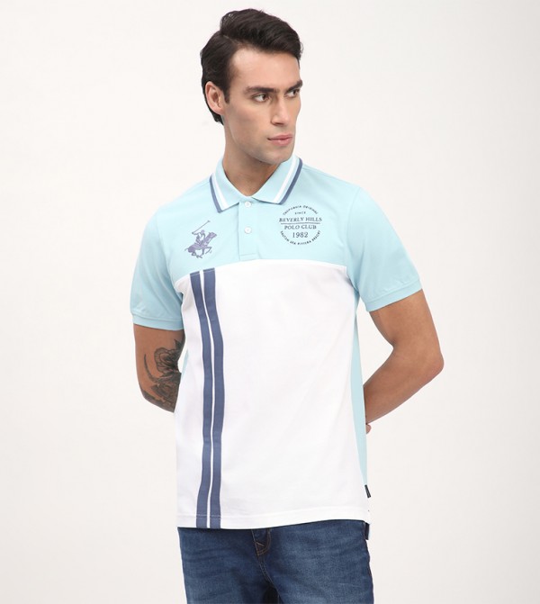 Color Block Short Sleeves Polo T-Shirt