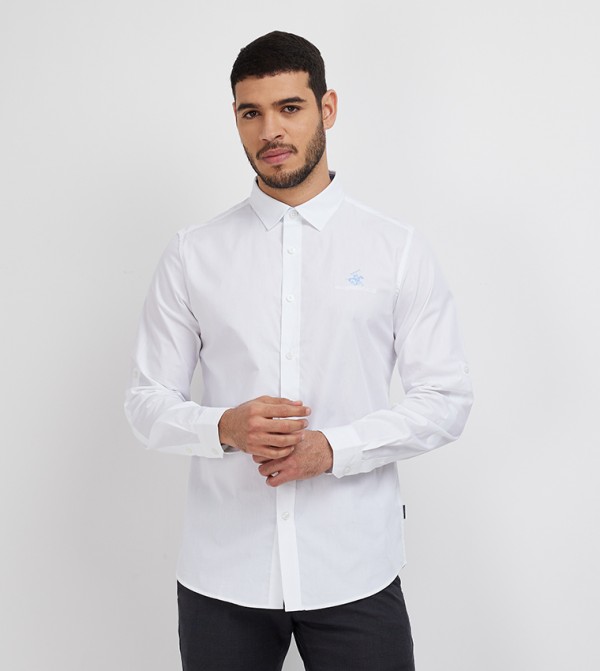 Logo Embroidered Long Sleeves Shirt