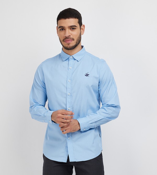 Logo Embroidered Long Sleeves Shirt