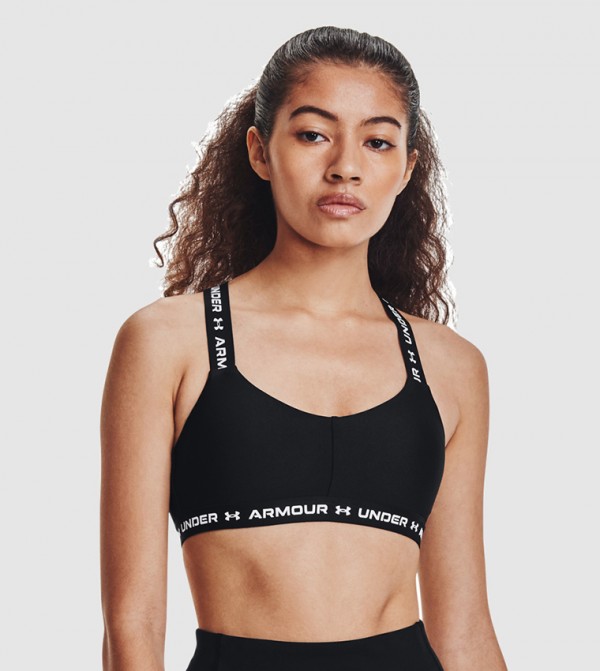 Buy Under Armour Cross Back Sports Bra In Black