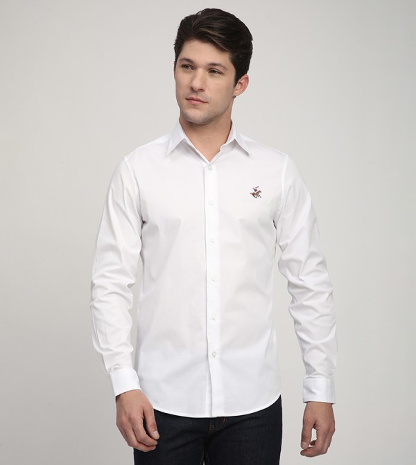 Logo Embroidered Long Sleeves Shirt