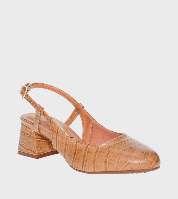 JANNY Textured Slingback Pumps