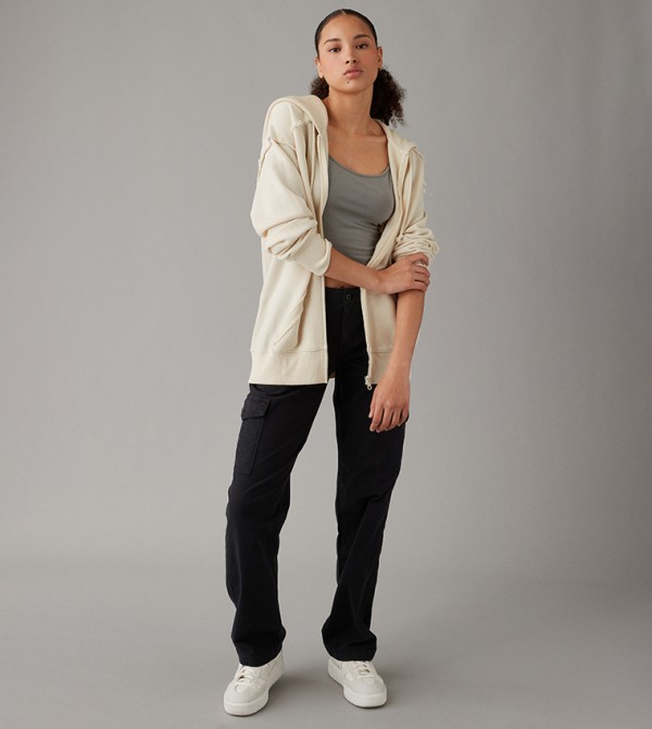 Textured Zip-Through Hooded Jacket
