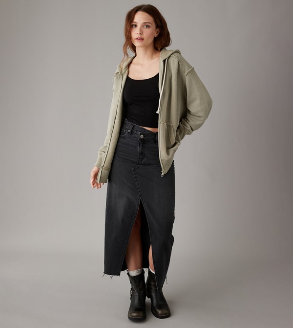 Textured Zip-Through Hooded Jacket