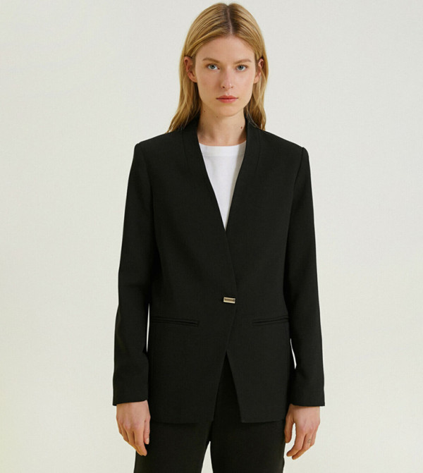 Double-Breasted Cotton Blend Jacket Shiny Yellow main image 1