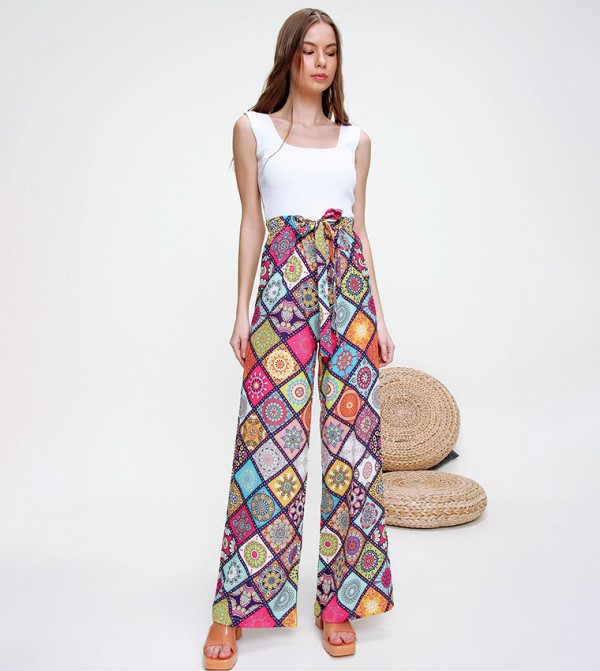 Tassel Beaded Flared Pants