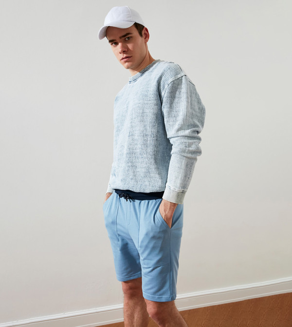 Ten C Men Blue Stretch Cotton Bermuda Shorts main image 1