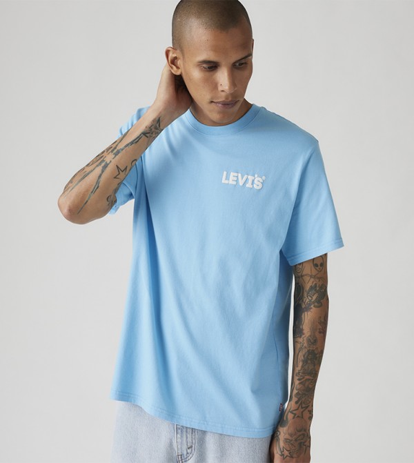 Logo Printed Short Sleeves Casual T-Shirt