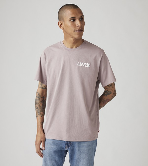 Logo Printed Short Sleeves Casual T-Shirt
