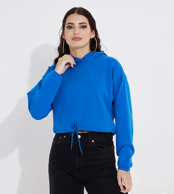 Royal blue hot sale cropped hoodie