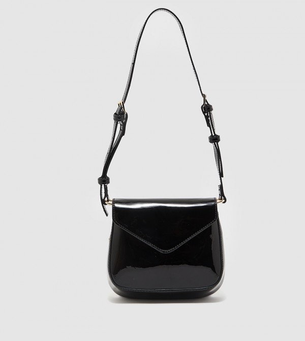 Krystal][Crazy Love] CHARLES & KEITH Gabine Quilted Saddle Bag - Black  (CK2-80781628-2_BLACK_M)