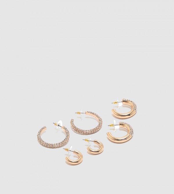 Buy Aldo Accessories KELATRAM 3 Pack Half Hoop Earrings In Gold