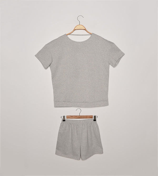 Buy Trendyol Basic Night Suit In Grey | 6thStreet Qatar