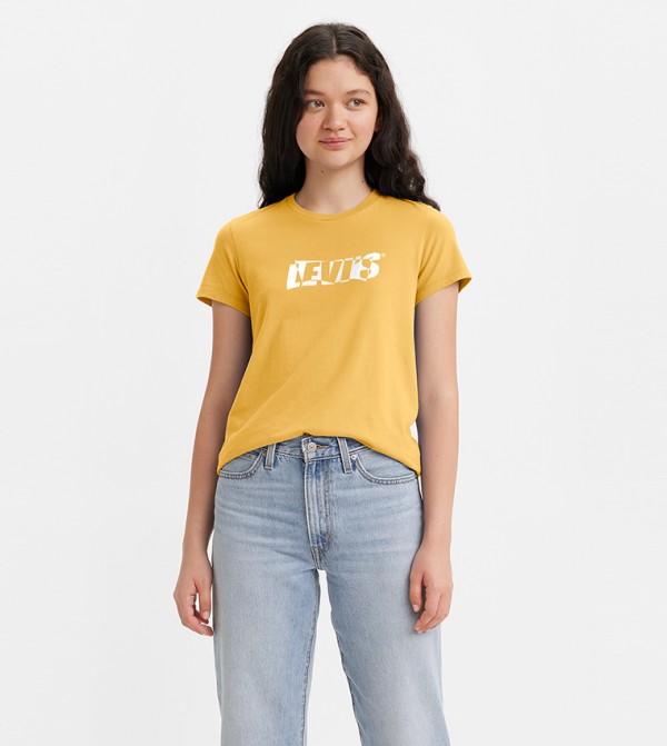 Buy Levi s Logo Printed Regular Fit T Shirt In Yellow 6thStreet UAE