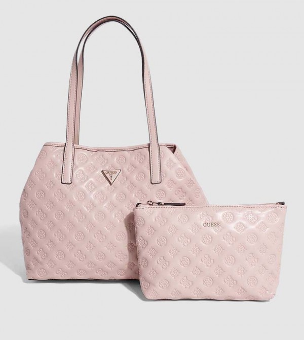 Buy Guess Monogram Debossed Tote Bag Set In Pink 6thStreet Saudi Arabia