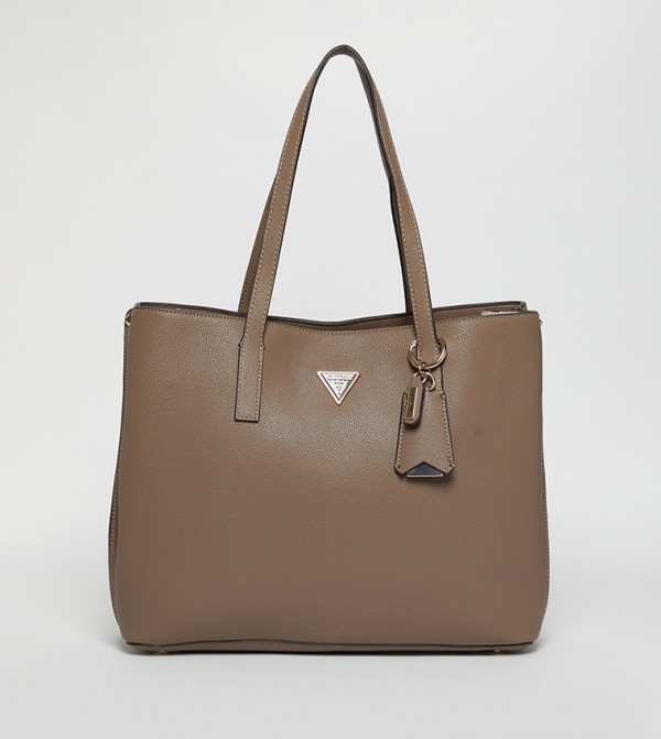 Buy Guess MERIDIAN Textured Tote Bag In Taupe 6thStreet Saudi Arabia