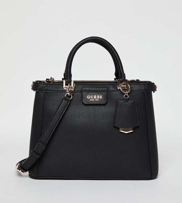 Buy Guess ANGY Textured Satchel Bag In Black 6thStreet Saudi Arabia