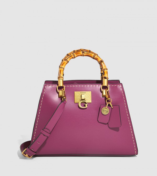 Buy Guess Bamboo Handle Satchel Bag In Purple 6thStreet Kuwait