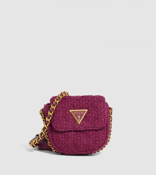 Buy Guess Woven Mini Bag With Sling In Purple 6thStreet Saudi Arabia