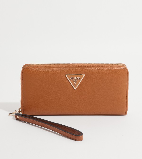 Logo Detail Textured Long Wallet