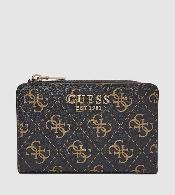 Logo Patterned Zippered Wallet