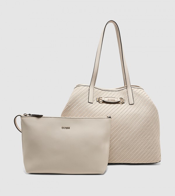 VIKKY II Basket Weave Tote Bag Set