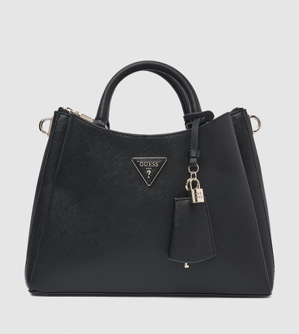 Textured Zippered Satchel Bag