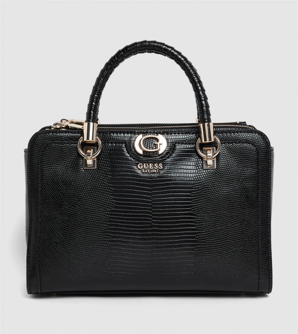 Textured Zippered Satchel Bag