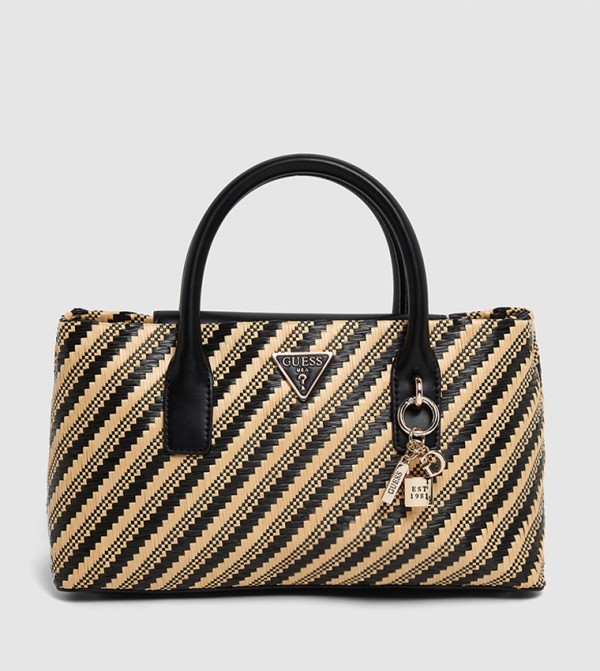 Patterned Zippered Satchel Bag