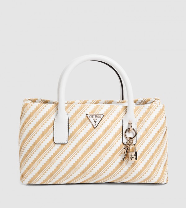 Patterned Zippered Satchel Bag