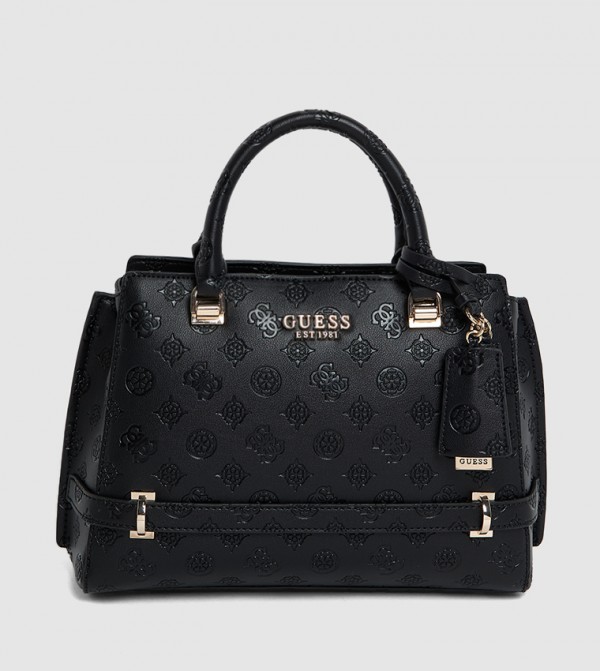 Logo Detail Zippered Satchel Bag