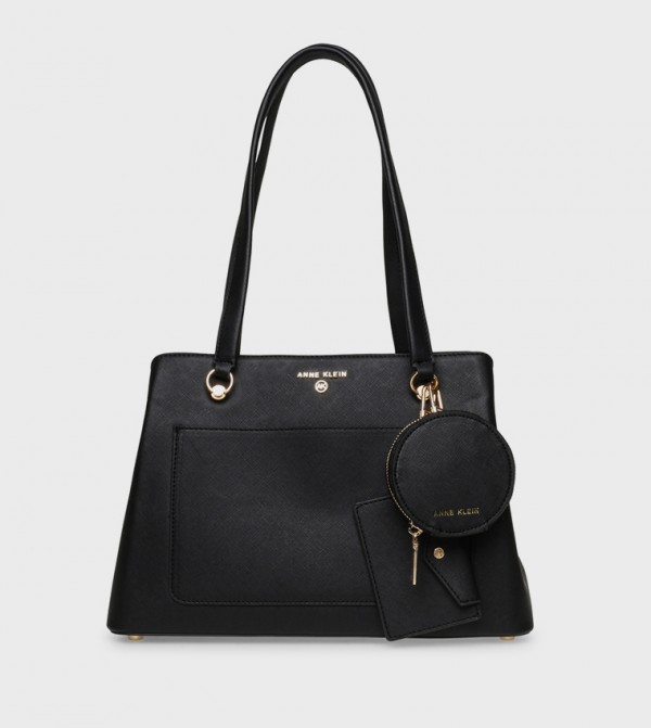 Textured Shoulder Bag with Coin Pouch