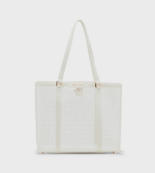 Patterned Snap Button Tote Bag