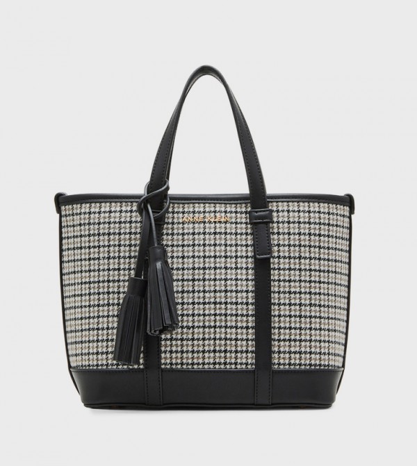 Houndstooth Patterned Tote Bag