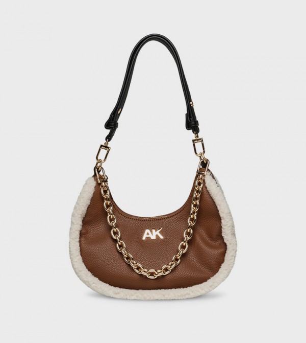 Plush Trim Shoulder Bag