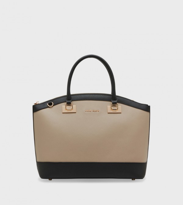 Color Block Zippered Satchel Bag