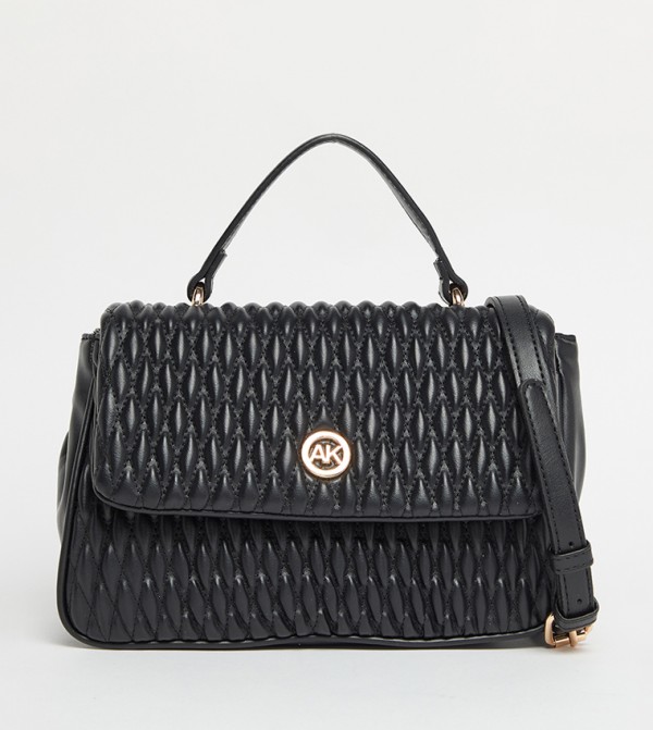 Logo Detail Quilted Top Handle Bag