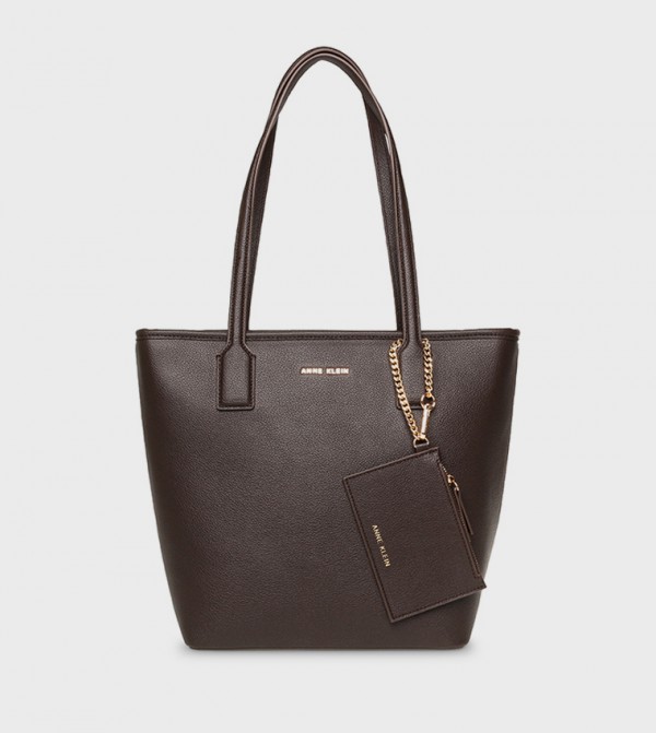 Logo Detail Zippered Tote Bag