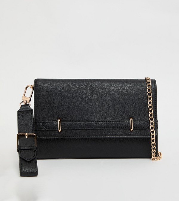 Textured Flap Wallet with Sling