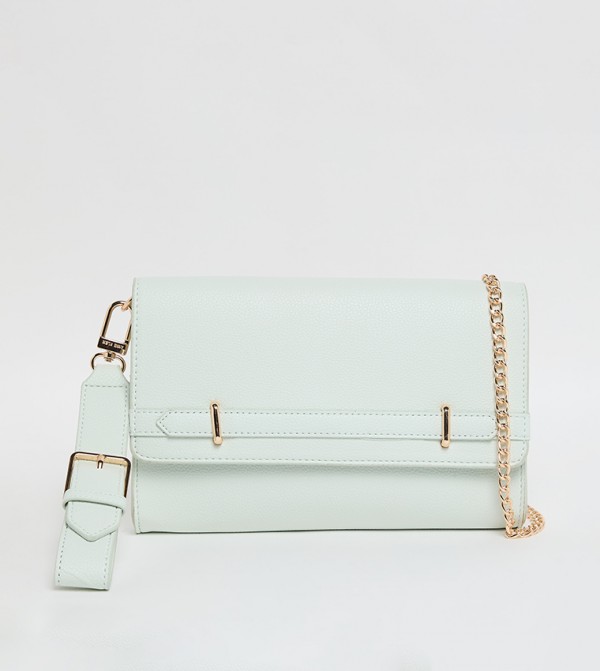 Textured Flap Wallet with Sling