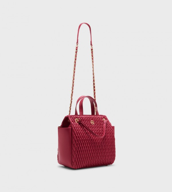 Quilted Logo Detail Satchel Bag