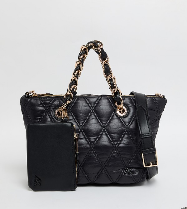 Quilted Mini Tote Bag with Pouch