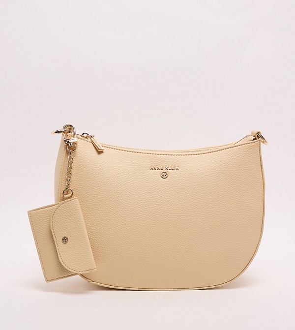 Textured Zippered Shoulder Bag